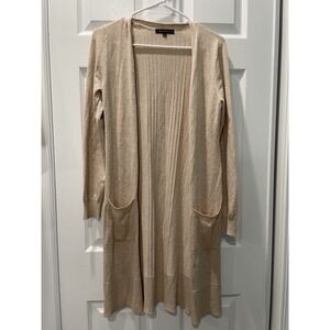 Love Ellie Duster‎ Cardigan Open Front Knit Lightweight Beige Size S